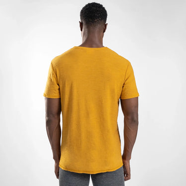 mens most sustainable crew pocket color gold