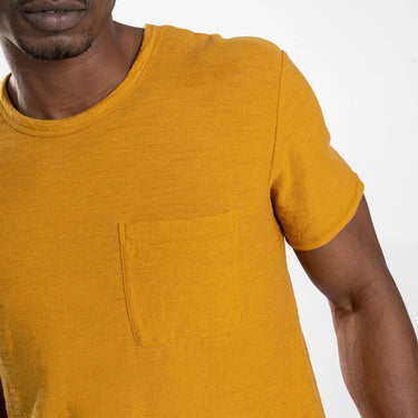 mens versatile design crew pocket color gold