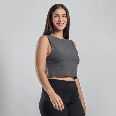 womens comfortable crop tank ultralight color gray