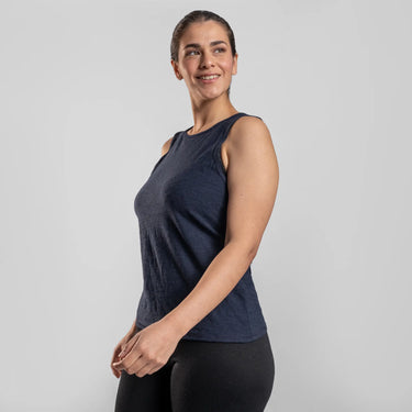 womens most sustainable running tank top ultralight color navy blue