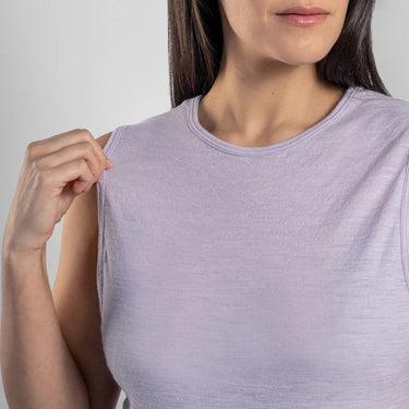 womens natural fiber crop tank ultralight color lilac
