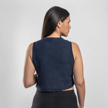 womens natural tee crop tank ultralight color navy blue