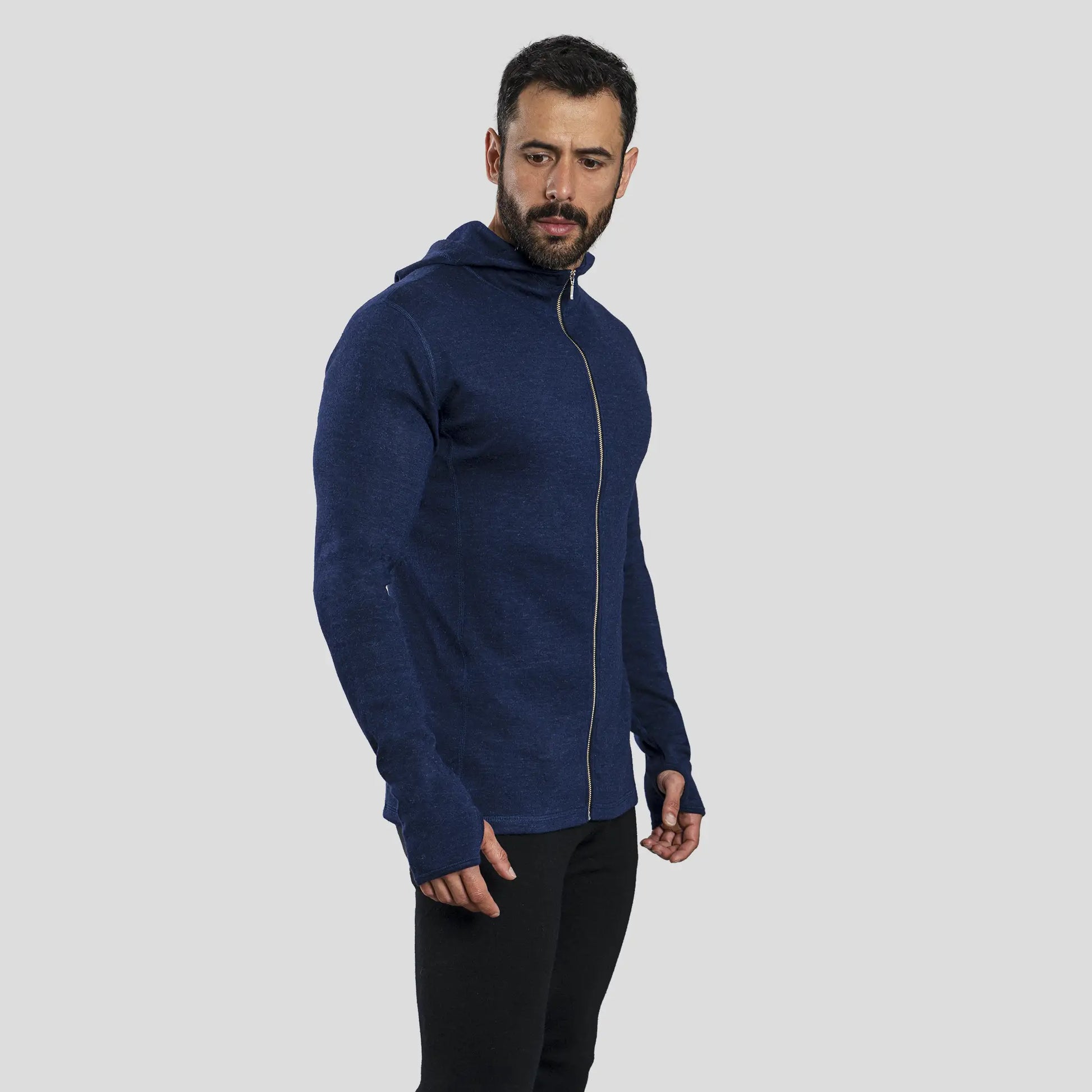 mens all purpose hoodie jacket full zip color navy blue