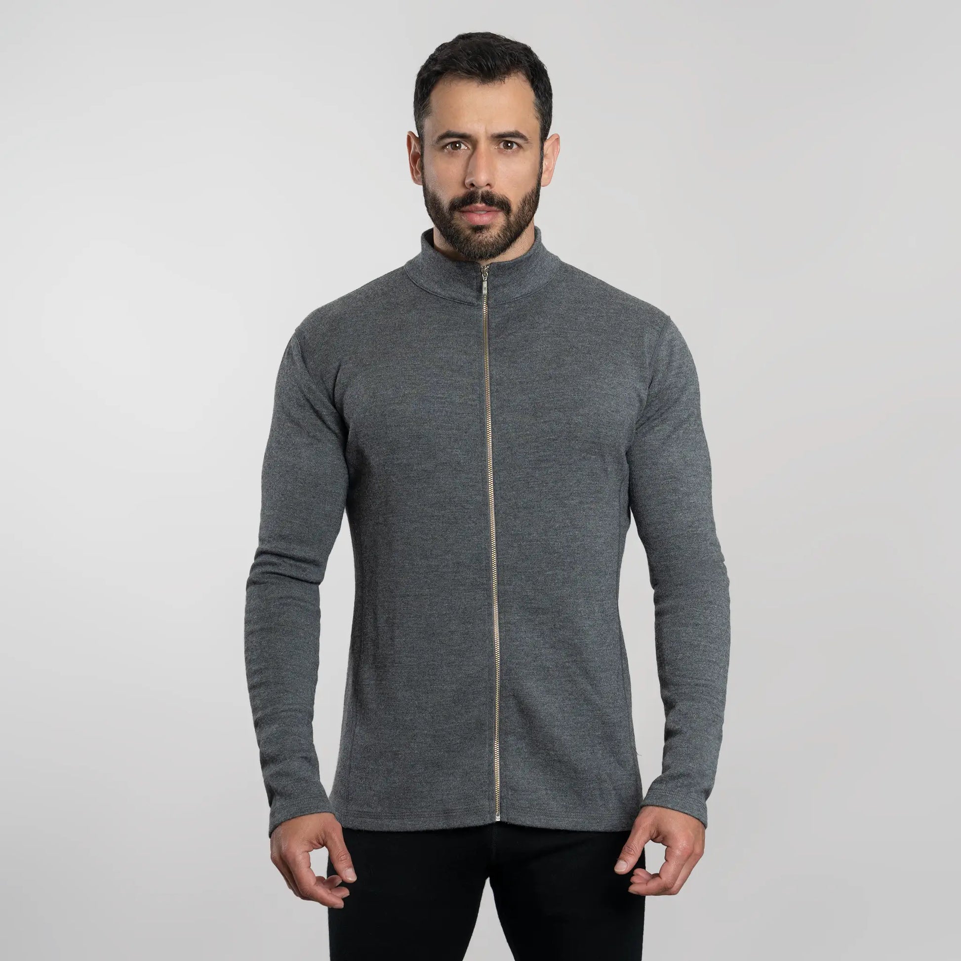 mens eco friendly jacket full zip color gray