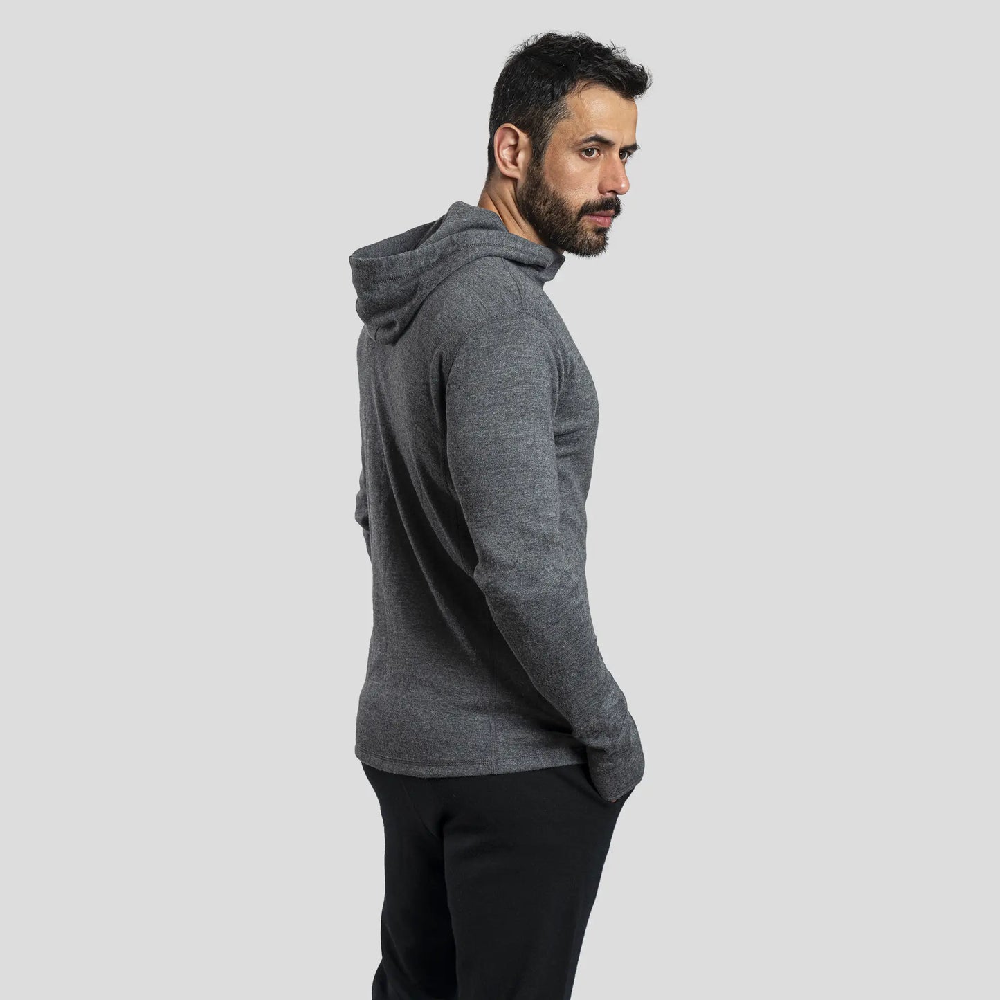 mens highly breathable hoodie jacket full zip color gray