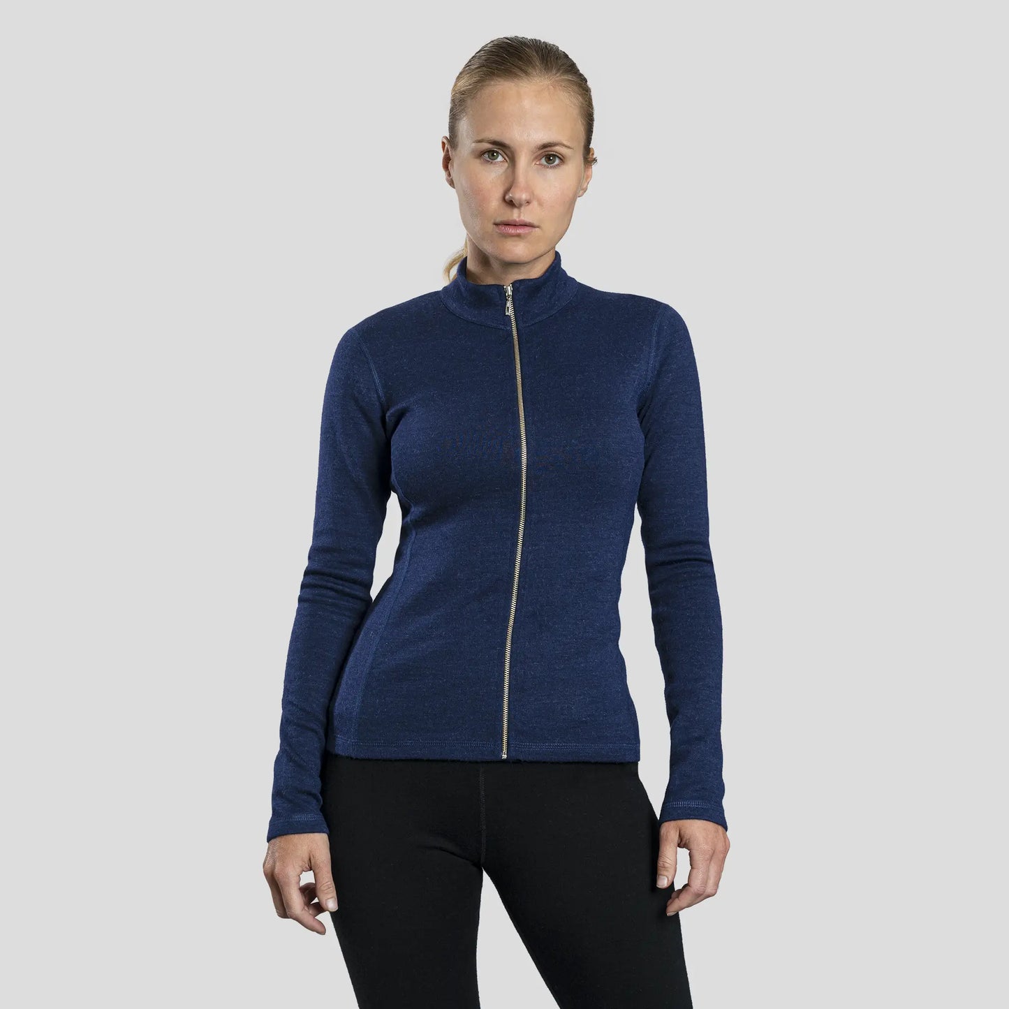 womens active comfort jacket full zip color navy blue