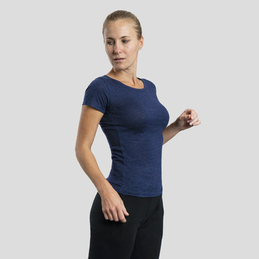 womens beste fleece crew neck tshirt color navy blue