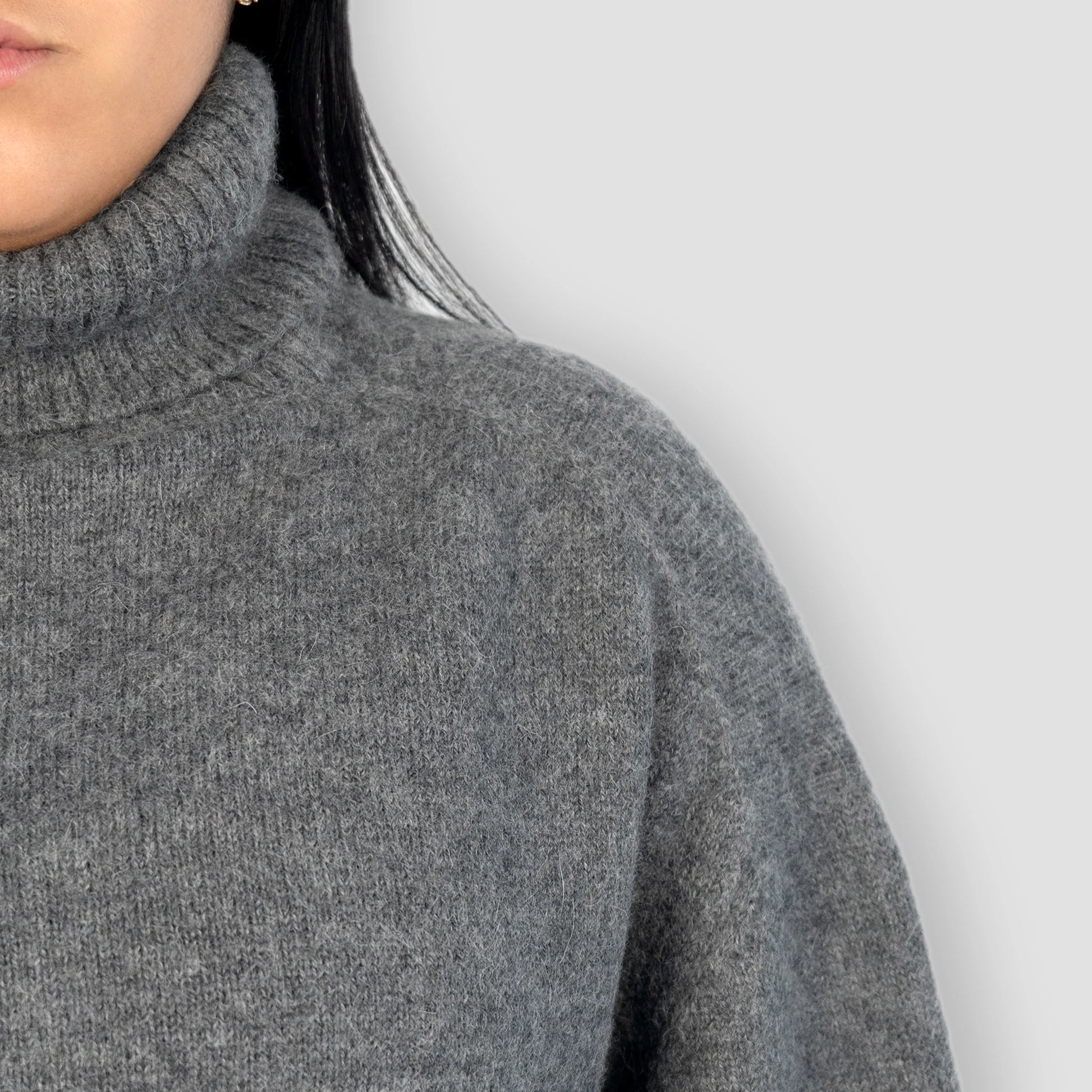 womens low impact alpaca turtleneck sweater color black